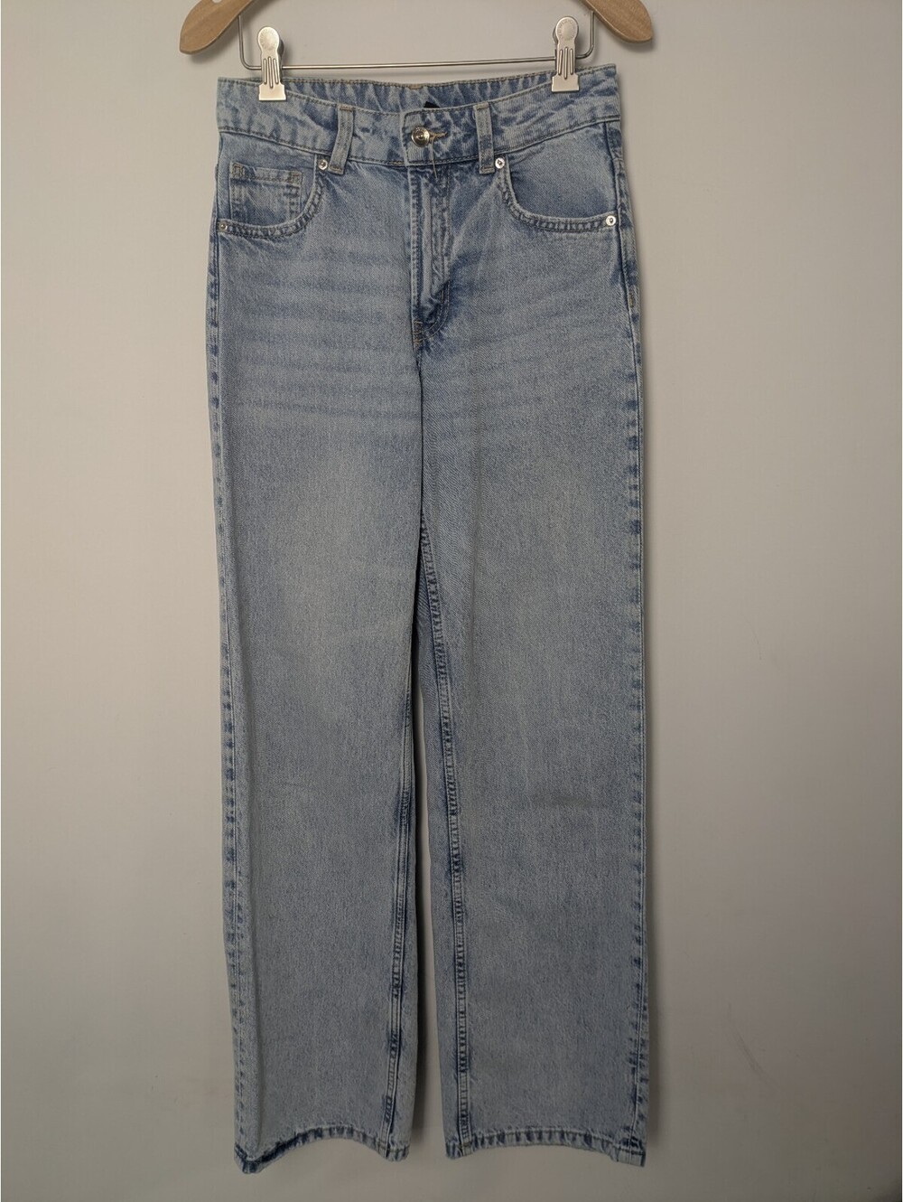 Divided by H&M Light Wash Wide Leg Jeans – Size US 0 High Waisted Denim